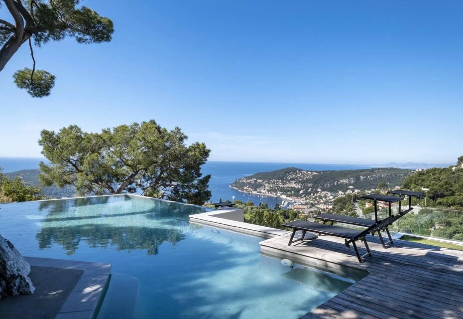 Villa luxe vue mer Villefranche piscine débordement